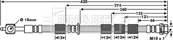 Borg & Beck BBH7953 - Спирачен маркуч vvparts.bg