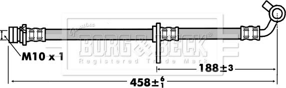 Borg & Beck BBH7443 - Спирачен маркуч vvparts.bg