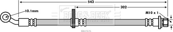 Borg & Beck BBH7676 - Спирачен маркуч vvparts.bg