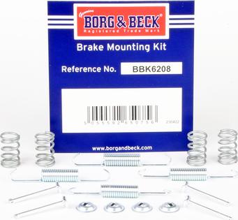 Borg & Beck BBK6208 - Комплект принадлежности, челюсти за ръчна спирачка vvparts.bg