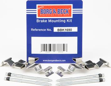 Borg & Beck BBK1690 - Комплект принадлежности, дискови накладки vvparts.bg