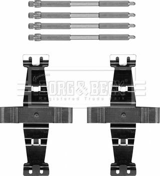 Borg & Beck BBK1643 - Комплект принадлежности, дискови накладки vvparts.bg