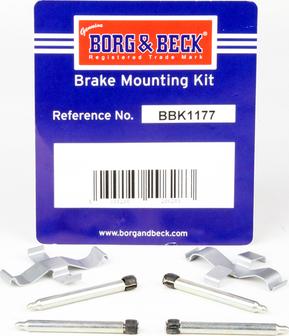 Borg & Beck BBK1177 - Комплект принадлежности, дискови накладки vvparts.bg