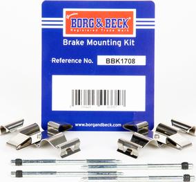 Borg & Beck BBK1708 - Комплект принадлежности, дискови накладки vvparts.bg