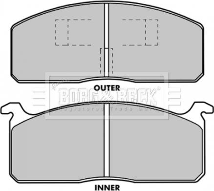 Borg & Beck BBP1204 - Комплект спирачно феродо, дискови спирачки vvparts.bg