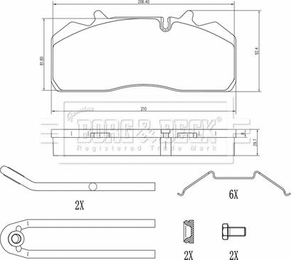 Borg & Beck BBP33007 - Комплект спирачно феродо, дискови спирачки vvparts.bg