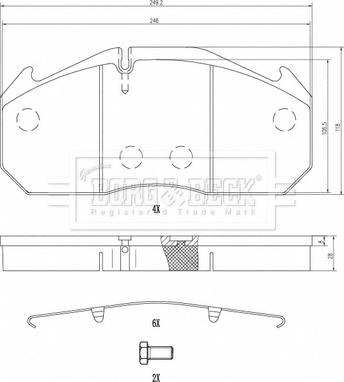 Borg & Beck BBP33018 - Комплект спирачно феродо, дискови спирачки vvparts.bg