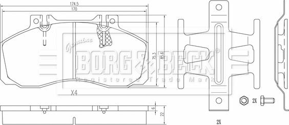 Borg & Beck BBP33034 - Комплект спирачно феродо, дискови спирачки vvparts.bg