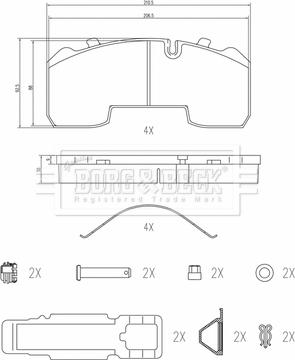 Borg & Beck BBP32999 - Комплект спирачно феродо, дискови спирачки vvparts.bg