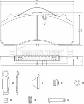 Borg & Beck BBP32997 - Комплект спирачно феродо, дискови спирачки vvparts.bg