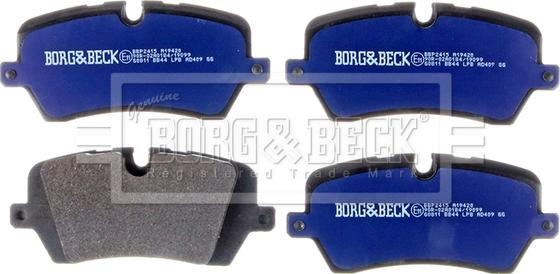 Borg & Beck BBP2415 - Комплект спирачно феродо, дискови спирачки vvparts.bg