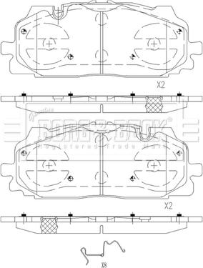 Borg & Beck BBP2595 - Комплект спирачно феродо, дискови спирачки vvparts.bg