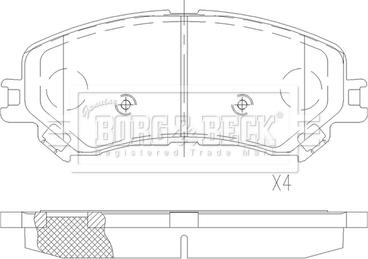 Borg & Beck BBP2596 - Комплект спирачно феродо, дискови спирачки vvparts.bg