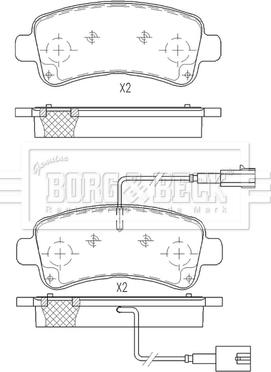 Borg & Beck BBP2560 - Комплект спирачно феродо, дискови спирачки vvparts.bg