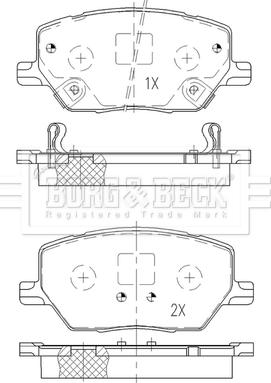 Borg & Beck BBP2519 - Комплект спирачно феродо, дискови спирачки vvparts.bg