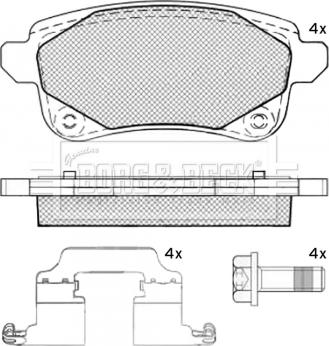 Borg & Beck BBP2539 - Комплект спирачно феродо, дискови спирачки vvparts.bg