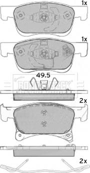 Borg & Beck BBP2537 - Комплект спирачно феродо, дискови спирачки vvparts.bg