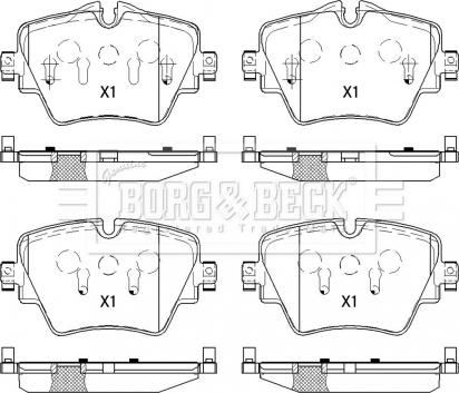 Borg & Beck BBP2527 - Комплект спирачно феродо, дискови спирачки vvparts.bg