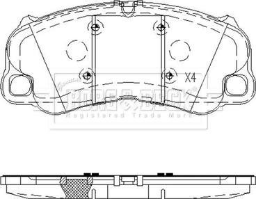 Porsche 992698151F - Комплект спирачно феродо, дискови спирачки vvparts.bg