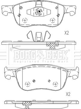 Borg & Beck BBP2665 - Комплект спирачно феродо, дискови спирачки vvparts.bg