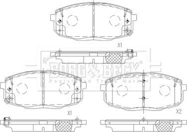 Borg & Beck BBP2667 - Комплект спирачно феродо, дискови спирачки vvparts.bg