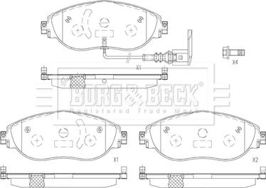 Borg & Beck BBP2605 - Комплект спирачно феродо, дискови спирачки vvparts.bg