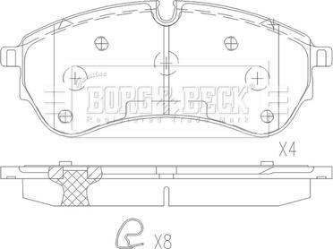 Borg & Beck BBP2684 - Комплект спирачно феродо, дискови спирачки vvparts.bg