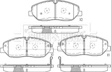 Borg & Beck BBP2624 - Комплект спирачно феродо, дискови спирачки vvparts.bg