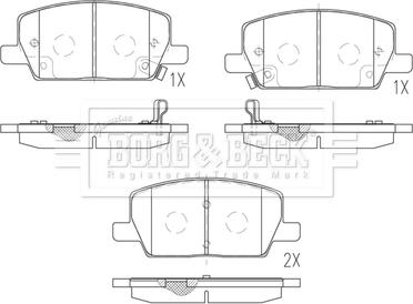 Borg & Beck BBP2850 - Комплект спирачно феродо, дискови спирачки vvparts.bg