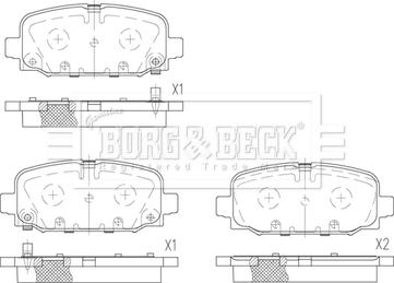 Borg & Beck BBP2805 - Комплект спирачно феродо, дискови спирачки vvparts.bg