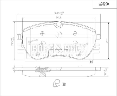 Borg & Beck BBP2820 - Комплект спирачно феродо, дискови спирачки vvparts.bg