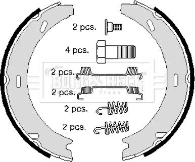 Borg & Beck BBS6199 - Комплект спирачна челюст, ръчна спирачка vvparts.bg