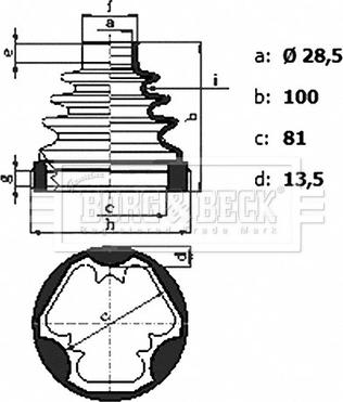 Borg & Beck BCB6440 - Маншон, полуоска vvparts.bg