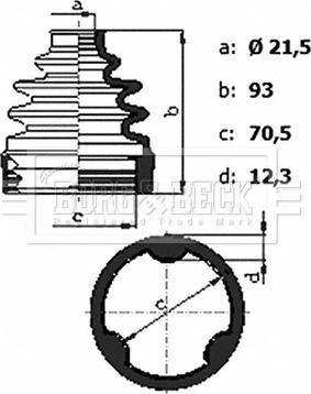 Borg & Beck BCB6441 - Маншон, полуоска vvparts.bg