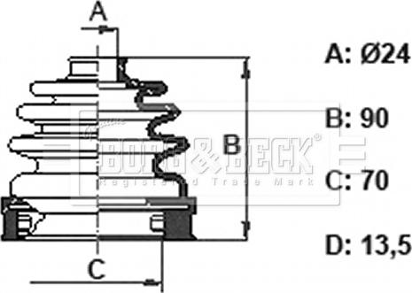 Borg & Beck BCB6401 - Маншон, полуоска vvparts.bg