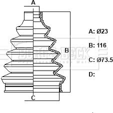 Borg & Beck BCB6426 - Маншон, полуоска vvparts.bg