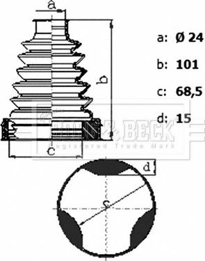 Borg & Beck BCB6423 - Маншон, полуоска vvparts.bg