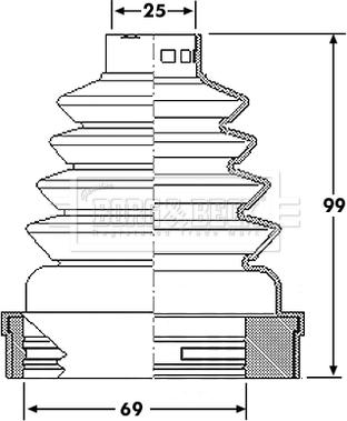 Borg & Beck BCB6190 - Маншон, полуоска vvparts.bg