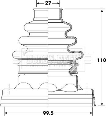 Borg & Beck BCB6191 - Маншон, полуоска vvparts.bg