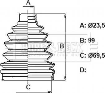 Borg & Beck BCB6166 - Маншон, полуоска vvparts.bg