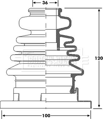 Borg & Beck BCB6186 - Маншон, полуоска vvparts.bg