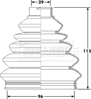 Borg & Beck BCB6180 - Маншон, полуоска vvparts.bg