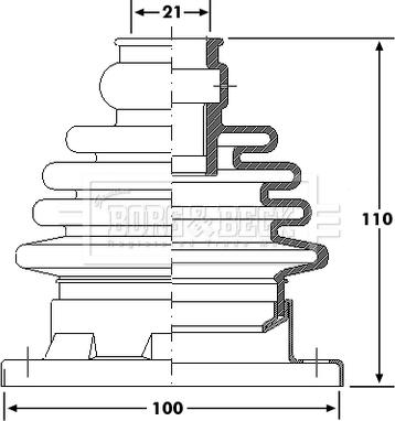 Borg & Beck BCB6173 - Маншон, полуоска vvparts.bg