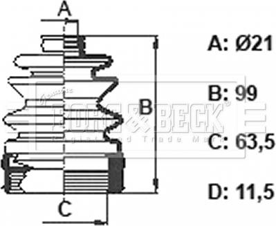 Borg & Beck BCB6394 - Маншон, полуоска vvparts.bg