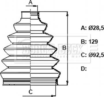 Borg & Beck BCB6395 - Маншон, полуоска vvparts.bg