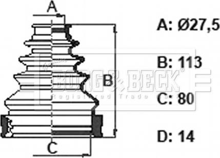 Borg & Beck BCB6393 - Маншон, полуоска vvparts.bg