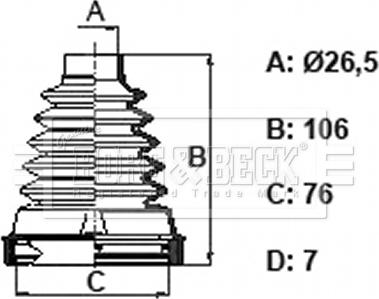 Borg & Beck BCB6397 - Маншон, полуоска vvparts.bg