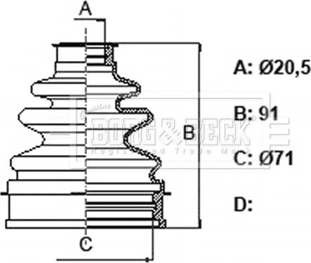 Borg & Beck BCB6349 - Маншон, полуоска vvparts.bg