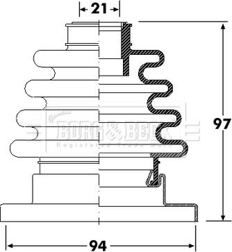 Borg & Beck BCB6295 - Маншон, полуоска vvparts.bg