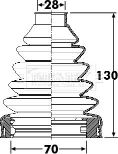 Borg & Beck BCB6253 - Маншон, полуоска vvparts.bg